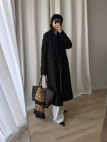 Wool long black coat