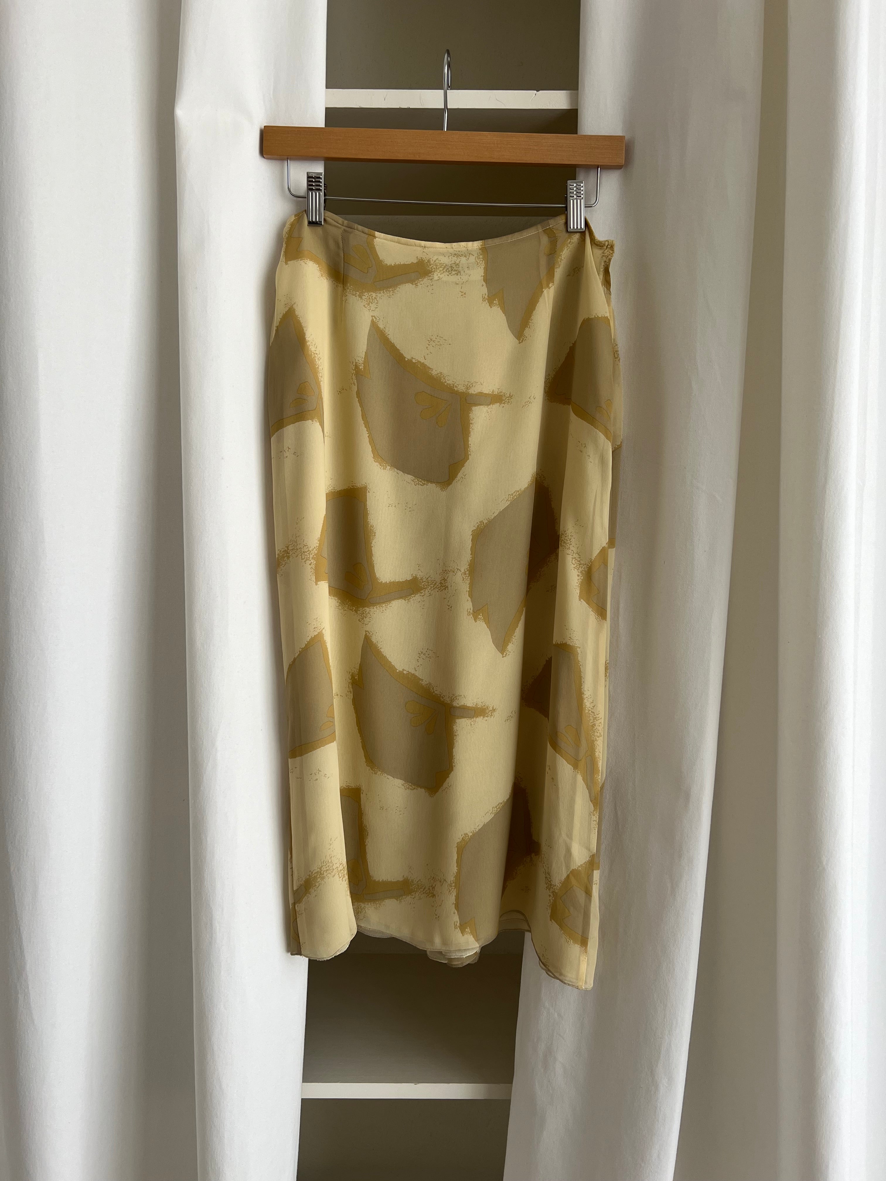 100% silk midi skirt