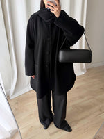 Wool and cashmere black scarf coat