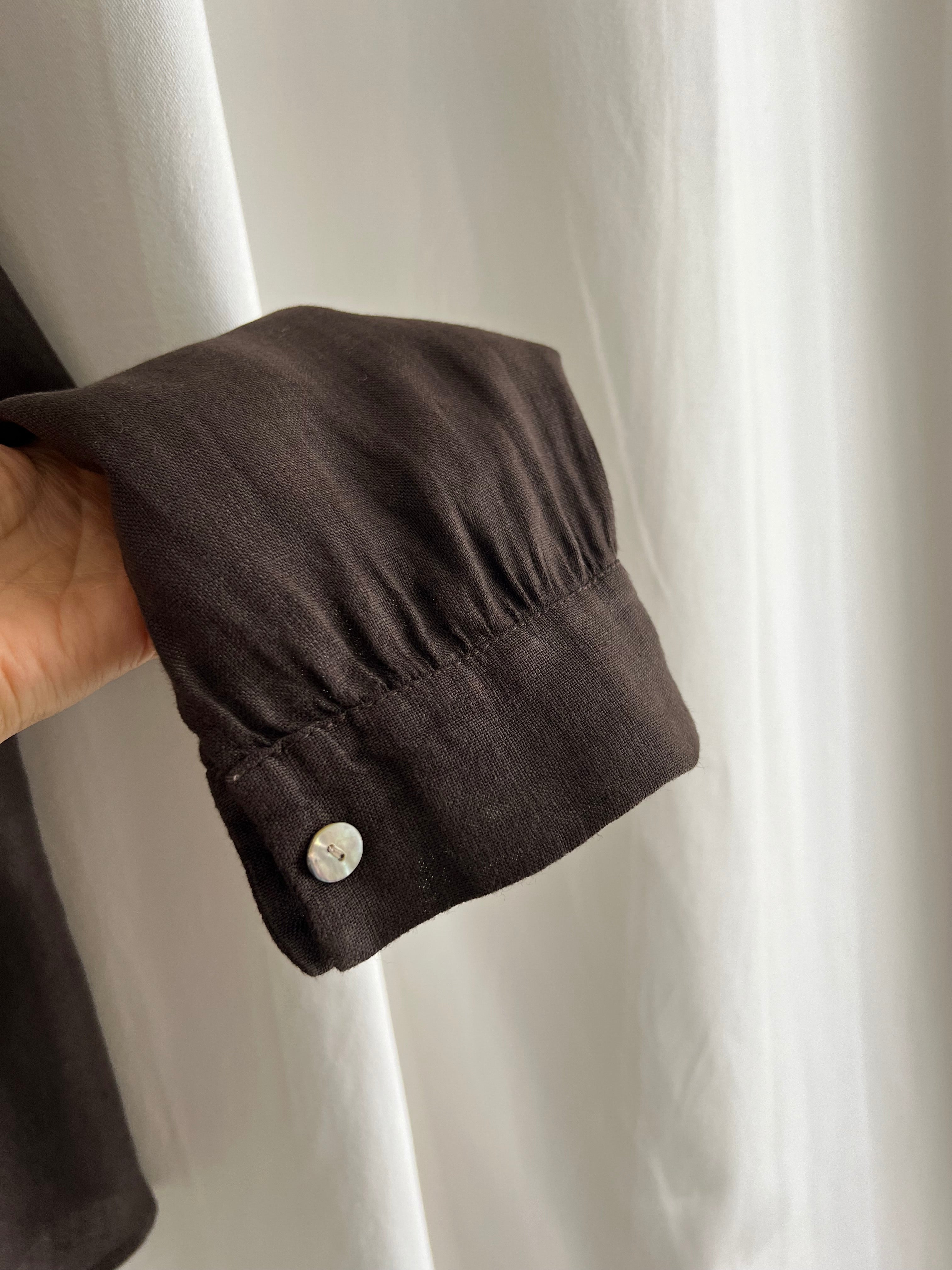 100% Linen comfy shirt - Espresso