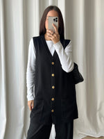 Escada 100% wool black vest