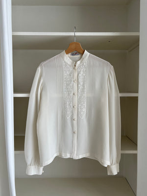 Pure silk embroidered shirt