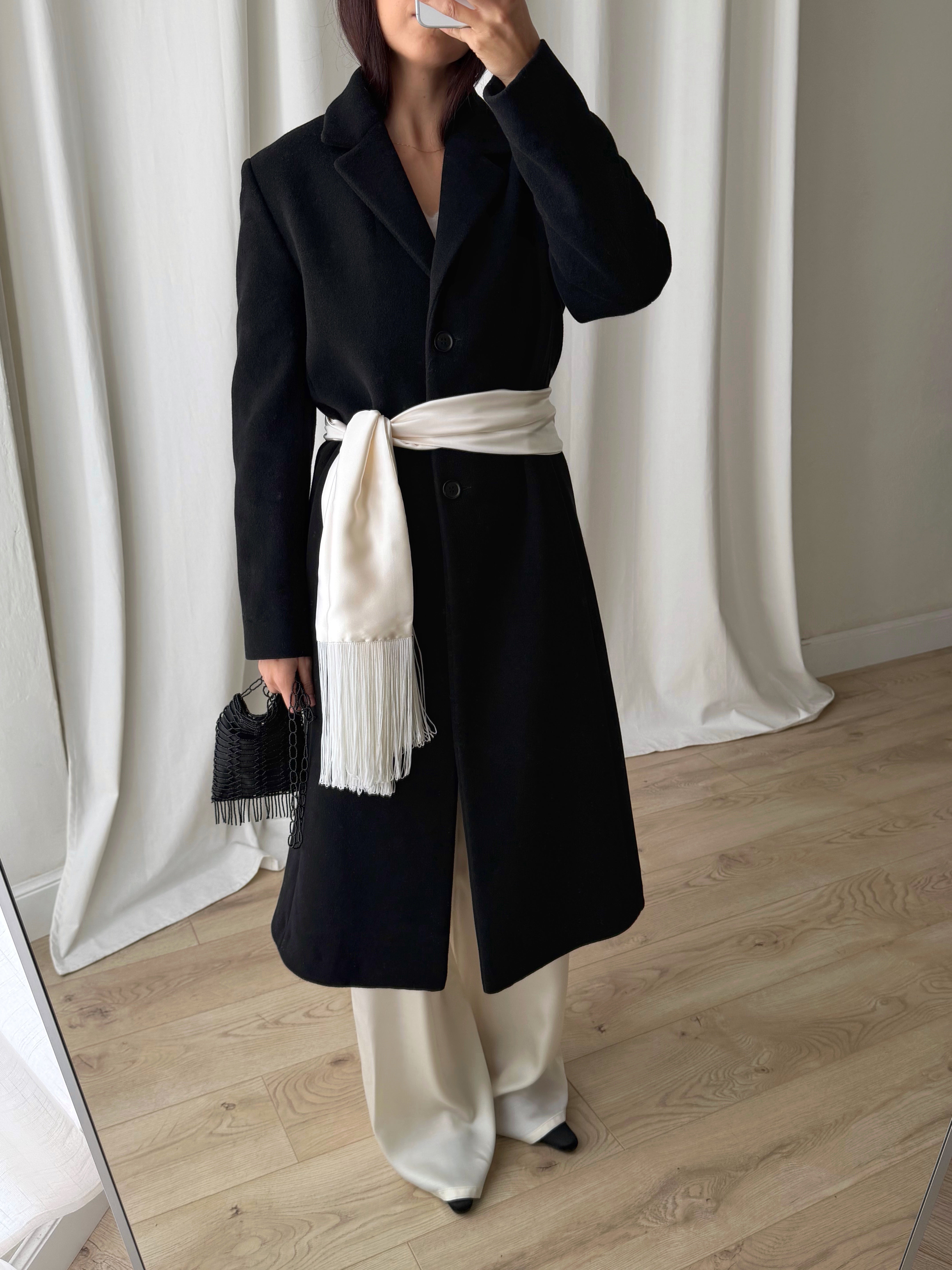 Blunauta wool blend black coat