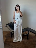 Silk & viscose liquid pants - Milk