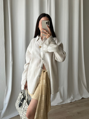 100% Linen comfy shirt - Beige
