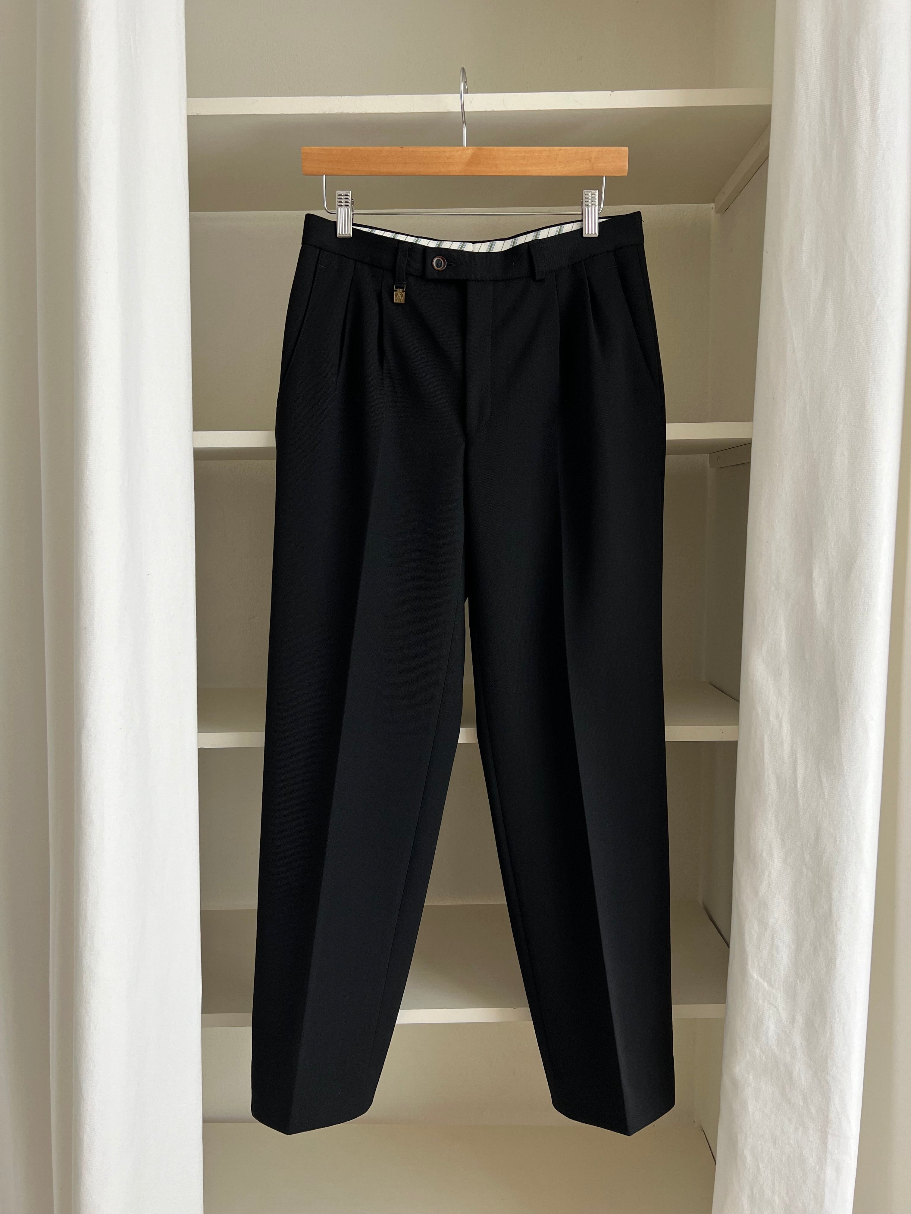 Tailored wool blend black pants