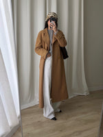 Wool and cashmere camel long coat