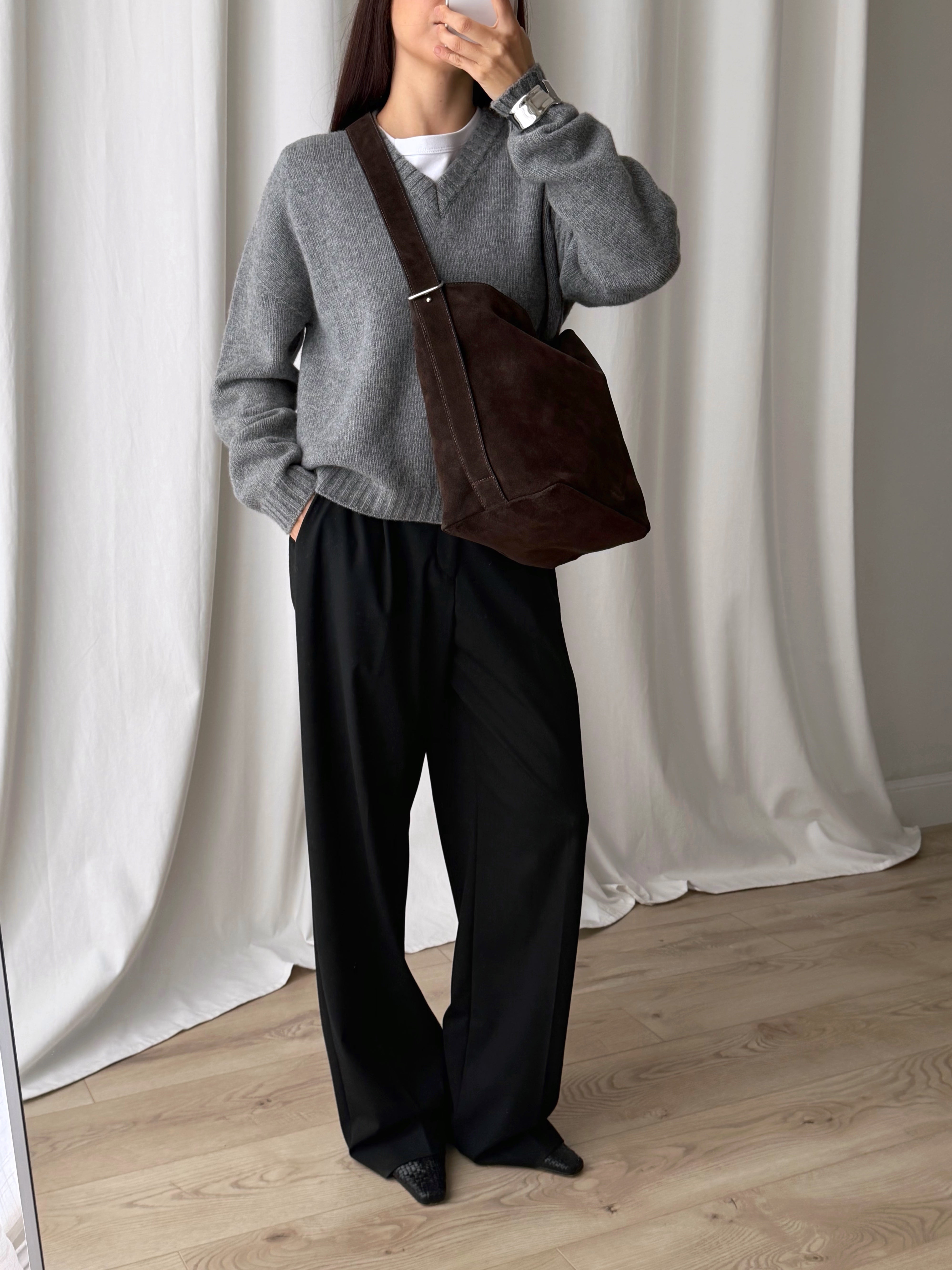 Sillabe Studio bucket bag - Dark coffee