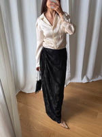 Pure viscose wrap black skirt