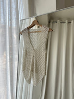 Cotton blend pearls vest