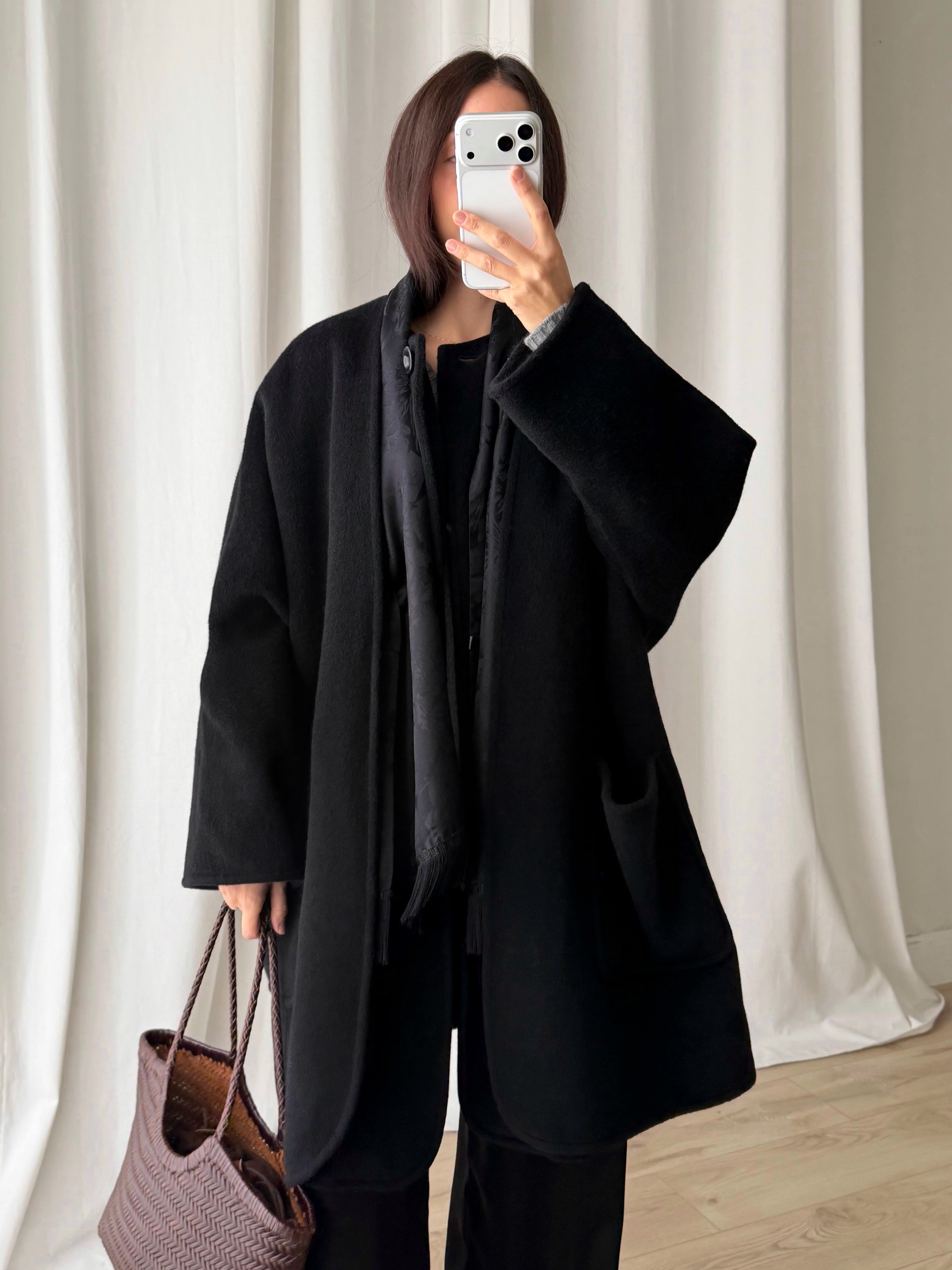 MaxMara wool and cashmere black coat