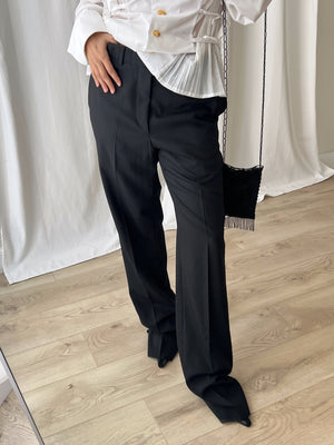 Tailored pure wool black pants