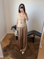 Ribbed tank top - Camel