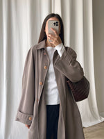 Wool blend mud green trench coat