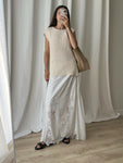 Pure cotton lace details long skirt