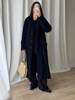 Piacenza pure wool blu long coat