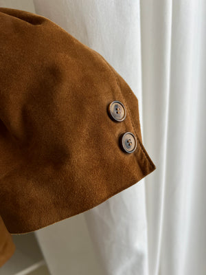 Real suede leather brown blazer