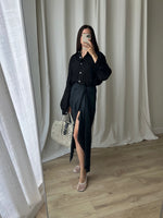 Cotton & silk pareo - Black