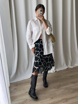 100% silk animalier skirt