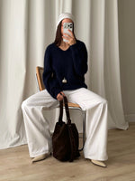 Kid mohair and wool soft pull - Mirtillo