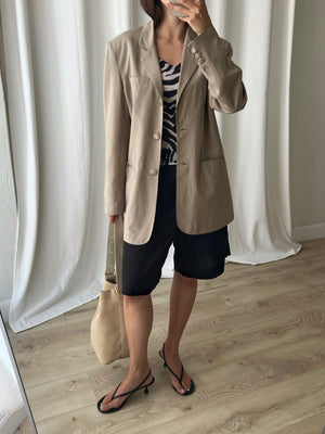 Pure silk taupe blazer