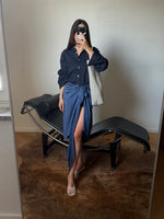 Viscose & silk pareo - Navy