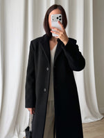 Blunauta wool blend black coat