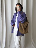 100% Suede leather shoulder bag