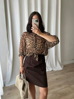 Animalier crop blouse