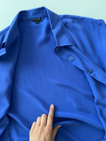 100% silk electric blu shirt