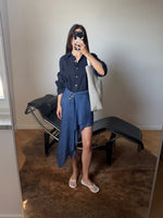Viscose & silk pareo - Navy