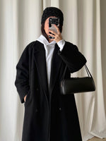 80% Virgin wool black coat