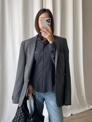 Armani viscose blend pinstriped shirt