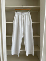 Linen and cotton wide leg pants - White