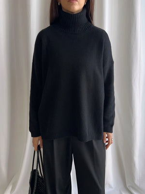 Pure cashmere cosy turtleneck - Black