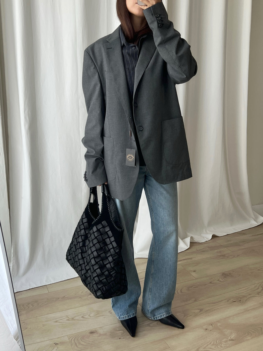 Made in Italy wool blend grey blazer