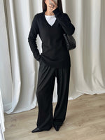 100% Cashmere black long pull