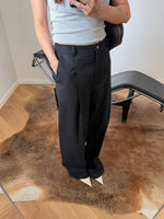 Tailored 100% linen pants - Black