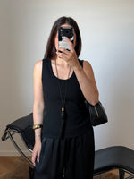 Ribbed tank top - Black