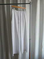 Linen and cotton wide leg pants - White