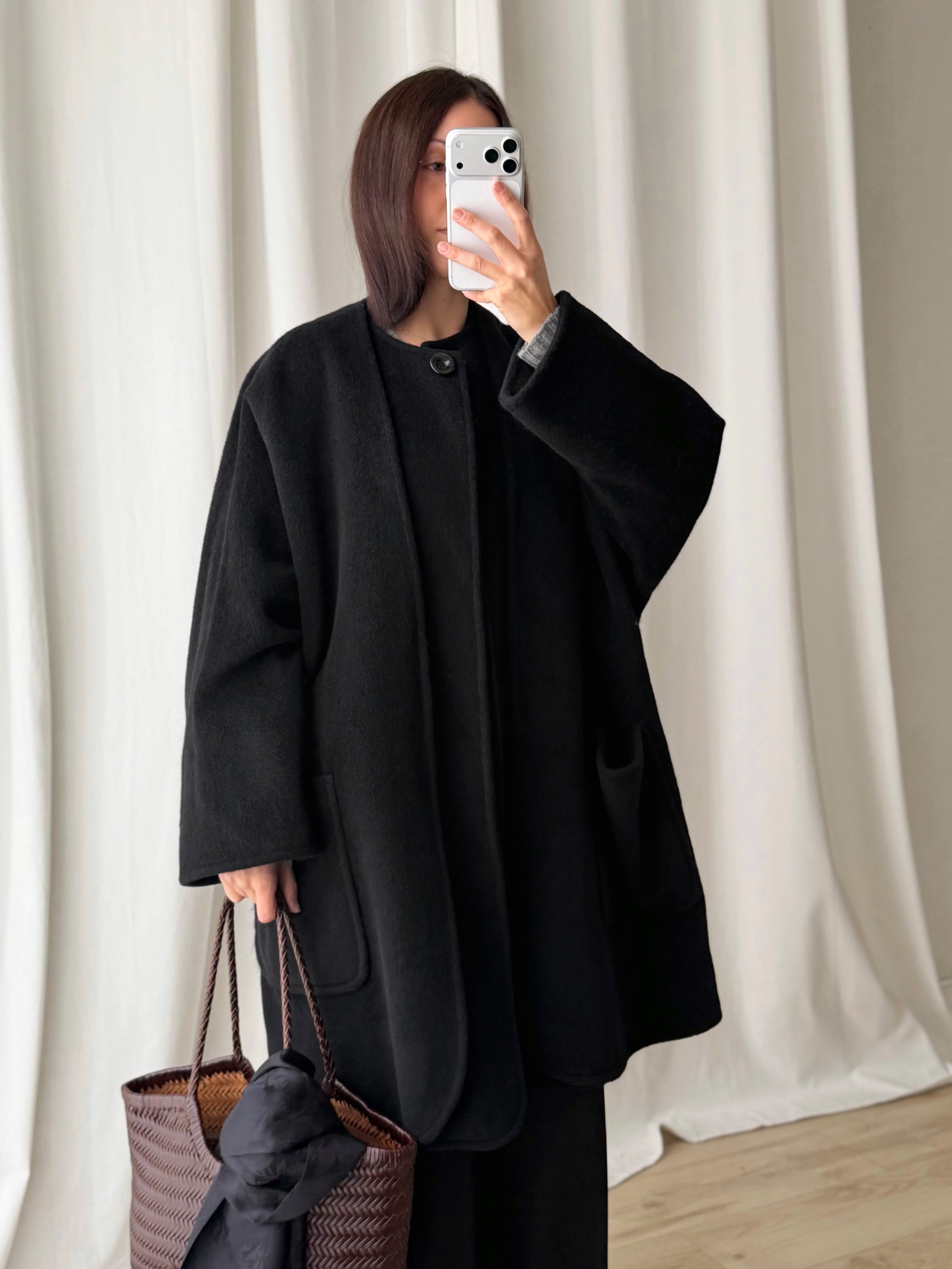 MaxMara wool and cashmere black coat