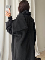 Luisa Spagnoli pure wool grey scarf coat