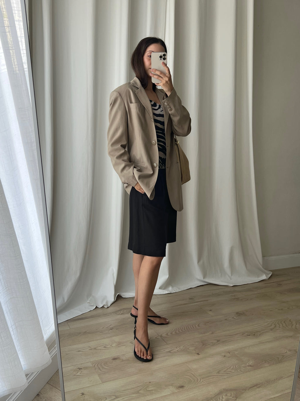 Pure silk taupe blazer
