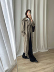 Cotton blend green long trench
