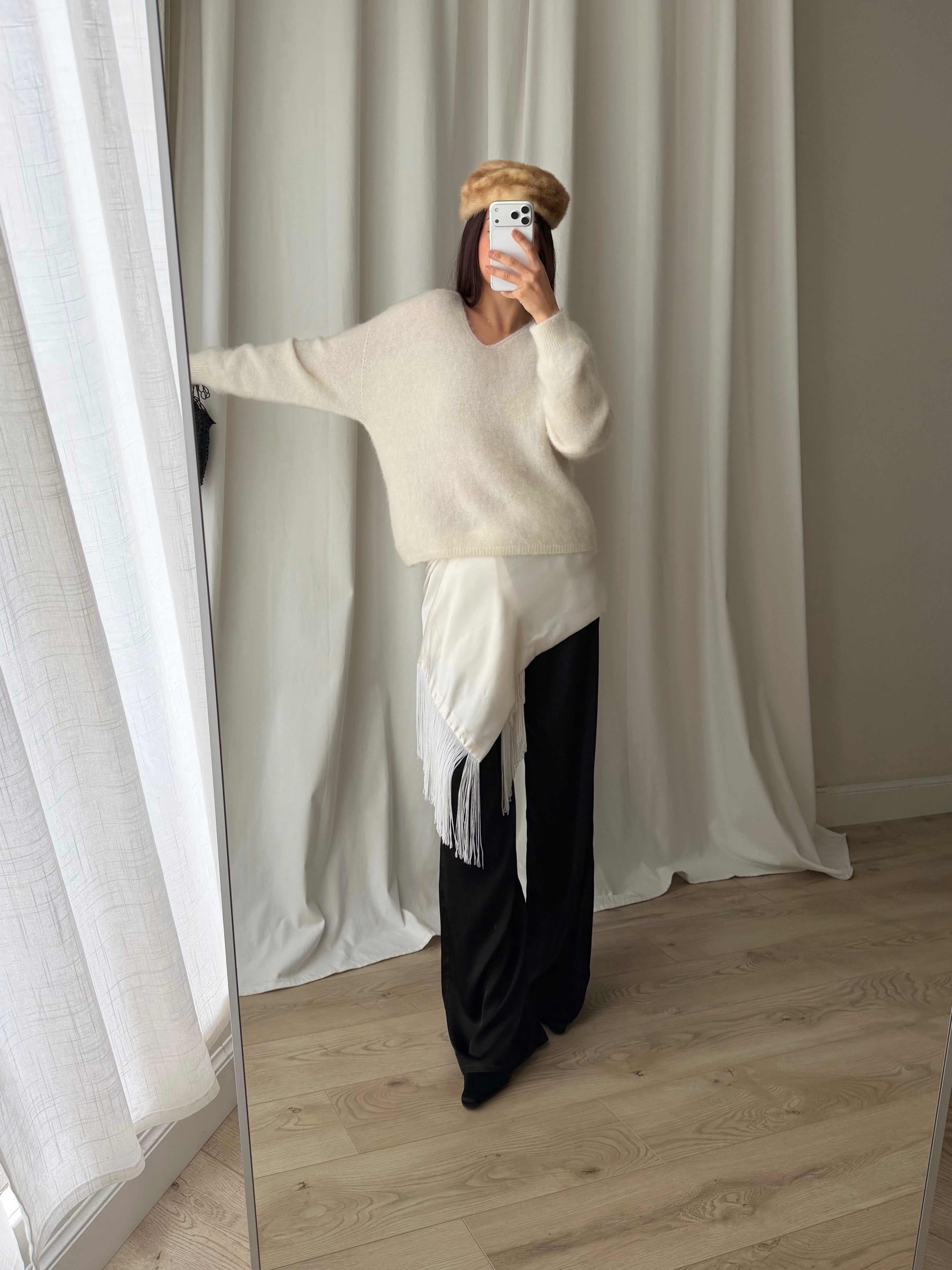 Kid mohair and wool soft pull - Latte