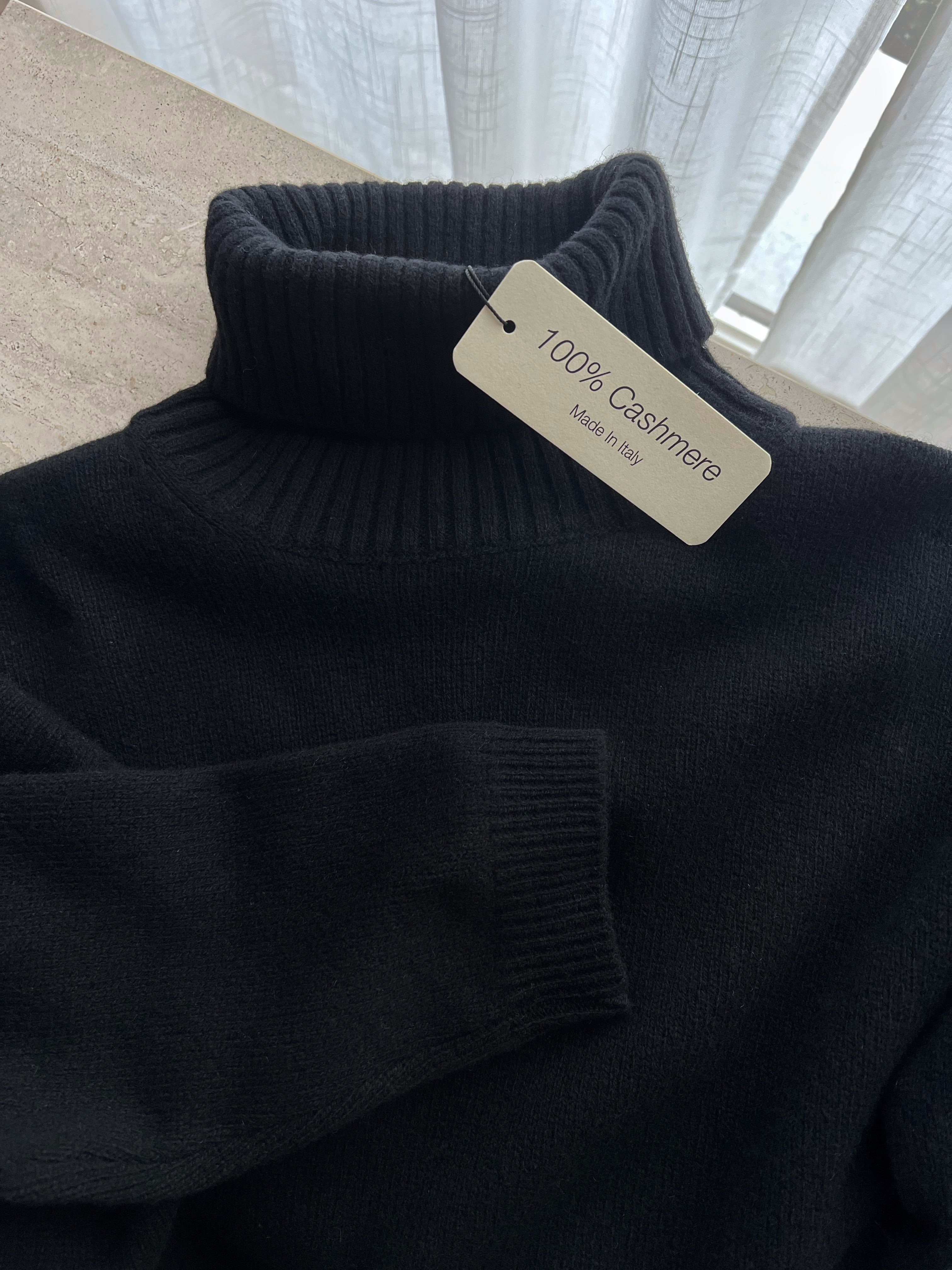 Pure cashmere cosy turtleneck - Black