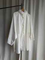 Tailored cotton white trench