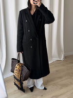 Wool long black coat