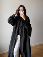 Super long black trench coat