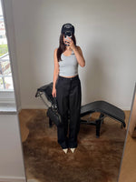Tailored 100% linen pants - Black